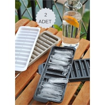 11 Bölmeli Çubuk Pratik Buz Kalıbı Kapaklı Soğuk Kahve Kokteyl Içecek Sunum Buz Kalıbı- 2 Adet Plast Diğer