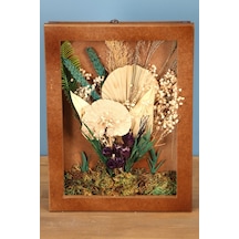 Yapay Çiçek Deposu Dekoratif Çiçekli Çerçeve Tablo 28cmx37cm Kod:118