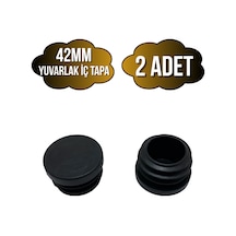 Yuvarlak Demir Profil İç Tapa Geçme Plastik Ayak Geçme Koruma Plastiği 42mm 2 Adet Siyah