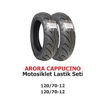 Arora Cappucino, 120/70-12 Tl Ve 120/70-12 Tl Dubleks Motosiklet Lastik Seti