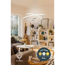 Bernardo 45x35 Büyük Çember Krom Modern Sarkıt Beyaz Işık Led Avize