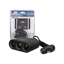 Olesson 1653 12-24v Çift Usb + Type-c Girişli 100w 70cm Kablolu 3'lü Araç Çakmak Çoklayıcı