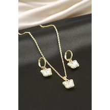 Kelebek Taşlı Set Kolye 11