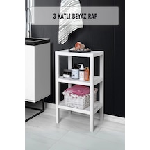 3 Katlı Beyaz Raf Kitaplık & Banyo Düzenleyicisi 73,5 Cm Çok Renkli