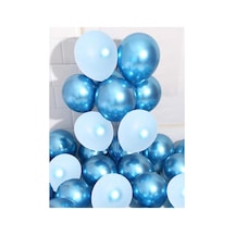 Beysüs Krom Mavi Ve Makaron Mavi Renk 15 Li Balon Standart
