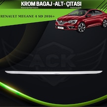 Renault Megane 4 Sedan Araca Özel Krom Bagaj Alt Çıtası Paslanmaz Çelik A+