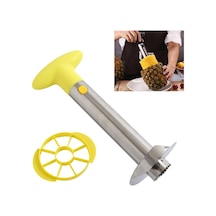 2 Adet Paslanmaz Çelik Ananas Soyucular Meyve Kesici Mutfak Aletleri Sarı Sap , Boyut:ananas Corer Slicer Sarı Sap Diğer