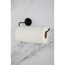Siyah Yuvarlak Yapışkanlı Kağıt Rulo Havluluk Peçetelik Banyo Askısı Siyah Metal Diğer