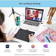 Wacom Intuos Medium Çizim Tableti, Çizim Ve Fotoğraf Düzenleme İçin Tablet, Basınca Duyarlı Kalemli, Siyah, Ev Ofis Ve E-öğrenme İçin İdeal