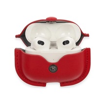 Apple Airpods 3 3.nesil Çanta Deri Kılıf - Kırmızı Altın