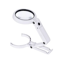 Usb Şarj Edilebilir Katlanabilir 3.5 - 10x Büyüteç 8 Ledli Masa Ve Eliçin Büyüteç Fs90rc