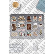 Biblichor Temalı Sticker Etiket Seti - Kitap Sticker - Laptop Notebook Telefon