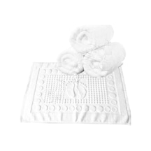 Otel Banyo Ayak Havlusu %100 Pamuk 250 Gram 50×70 Cm  6 Adet Beyaz