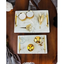 Soulmate Beyaz Desenli Söz Tepsisi Ve Nişan Tepsisi Kırmızı Kırmızı