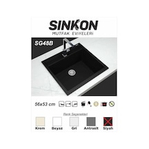 Sinkon Siyah Granit Eviye 56 x 53 - Sg48B - Sinkon