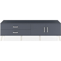 Arges Tv Ünitesi Tek Raflı 2 Çekmeceli 2 Kapaklı 176x30x51 Antrasit-antrasit/antrasit Antrasıt/antrasıt