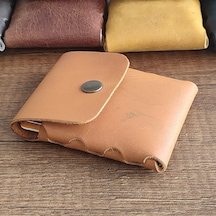 Sumerian Leather Craft Minimalist Deri Kartlık Taba