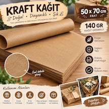Kraft Kağıt 50x70 Cm 140 Gram 100 Adet Dokulu Ambalaj Kağıdı, Hediye Paketleme, Çiçek Sarma Ve Hobi Kağıdı