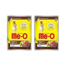 Meo Adult Jöle İçerisinde Biftekli Yetişkin Kedi Konservesi 80 Gr 2li Paket