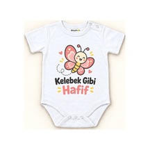 Babylimon Kelebek Gibi Hafif Beyaz Kısa Kollu Çıtçıtlı Bebek Zıbını Beyaz - Kelebek Gibi Hafif - 928161962 Beyaz - Kelebek Gibi Hafif