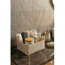 Havlu Kumaş Banyo Düzenleyici Sepet Dekoratif Çok Amaçlı Organizer Kutu 30x22x10 Çok Renkli