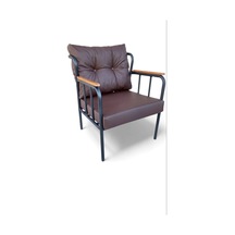 Ofis Metal Deri Berjer - 1 Adet Tekli Siyah