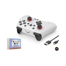 Bluetooth Gamepad Pc Ios Android Switch Ps3 Ps4 Uyumlu Rgb - Beyaz Nd505w