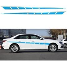 Sones Adet/takım D-970 Damalı Bayrak Desen Araba Modifiye Dekoratif Etiket Mavi