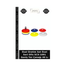 Özel Üretim Set Özel Seri Ofis Scx-1091 Geniş Yer Çanağı 40 Lı Çok Renkli