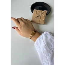 Altın Kaplama 316l Kalite Kaburga Kelepçe Bileklik Gold