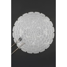 6 Lı Amerikan Servisi Supla Yuvarlak Gümüş 38 Cm Acr-623/20 Çok Renkli