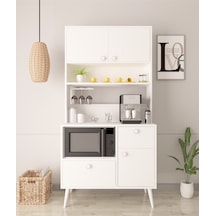Floradesign Latte Kahve Köşesi / Çok Amaçlı Dolap / Airfryer Dolabı / Mutfak Organizeri Beyaz