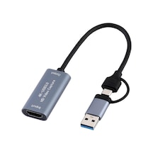 2 İnç 1 2k 50fps Usb3.0 Tip C Hdmıcompatible Video Çeker Kart Telefon Oyunu Web Yayını Kursu Video Kurulu