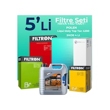 Filtron Skoda Roomster 1.4 Dizel Filtre Bakım Seti Liqui Moly Motor Yağlı (2007-2010) 5 Li -