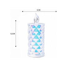 12 Adet Led Candle Lamp Orta Boy Çap:5cm - Y: 12cm Pilli Led Mum Mika Kristal Plastik Yakut-13636 5047 10 Parça Siyah