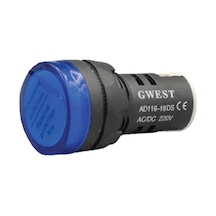 22mm 220v. Ledli Sinyal Lambası 5 Adet Mavi