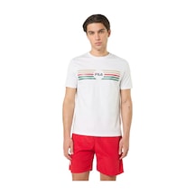 Fila Fam1221.10001 Padule Regular Logo Graphic Erkek Spor Tişört Beyaz