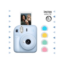 Fujifilm Instax Mini 12 Fotoğraf Makinesi + 4'lü Renkli Lens Seti Mavi