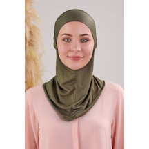 Melodi Scarf Kadın Tesettür Boyunluklu Hijab Spor Bone Haki Haki