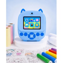 2.4'' Ips Ekranlı Çocuk Fotoğraf Makinesi Hd Çekim Ve Anında Baskı Keyfi Çok Renkli