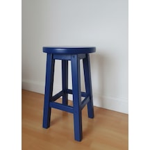 Ahşap Tabure 50 Cm / Arbrestore Mavi