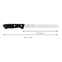 Ekmek Bıçağı, Tırtıklı Bıçak Ağzı İle 34 Cm Uzunlukta Kesim Kolaylığı Ahşap
