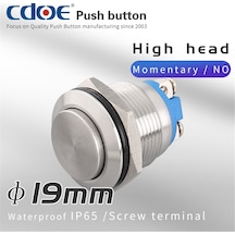 19Mm Metal Buton Çıkık Paslanmaz/Çelik Ip65 5A 250Vac 2P 1No