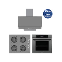Alveus Afm Serisi FM7710 + FM2210 + FM3407 FC-38 Cam Antrasit-gri 3'lü Ankastre Set