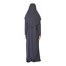 Antrasit Gri Fermuarlı Namaz Elbisesi Antrasit - Gri
