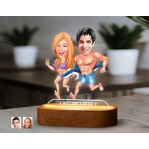 Bk Gift Kişiye Özel Sevgili Karikatürlü Dekoratif 3d Biblo Led Işıklı Gece Lambası-8, Düğün Hediyesi, Yıl Dönümü Hediyesi Kobitmeyen138283 Bk Gift