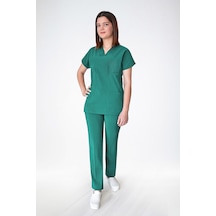 Nur Medikal Giyim Unisex Soft Likra Ameliyat Yeşil Hemşire Ve Doktor Üniforması Cerrahi Takım Scrubs Ameliyat Yeşili