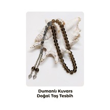 Dumanlı Kuvars Doğal Taş Tesbih - 8 Mm Küre Kesim