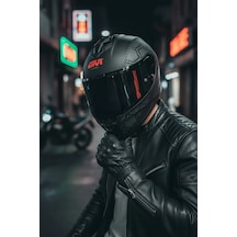 Gıvı 50.x Snake Mat / 1 Renkli 1 Şeffaf Vizörlü Motosiklet Kask Siyah Vizör + Şeffaf