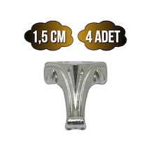 Moda Metal Ayak Çeyiz Ve Hediye Kutusu Mobilya Ayağı 1,5cm Gümüş 4 Adet Gümüş